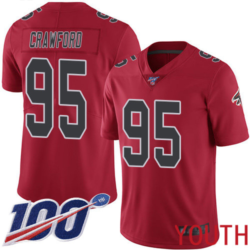 Atlanta Falcons Limited Red Youth Jack Crawford Jersey NFL Football 95 100th Season Rush Vapor Untouchable